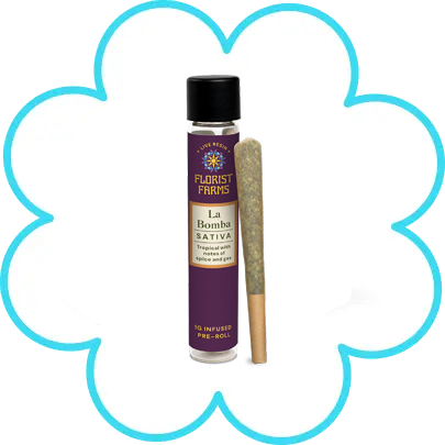 Florist Farms La Bomba live resin infused cannabis pre-roll with tube packaging